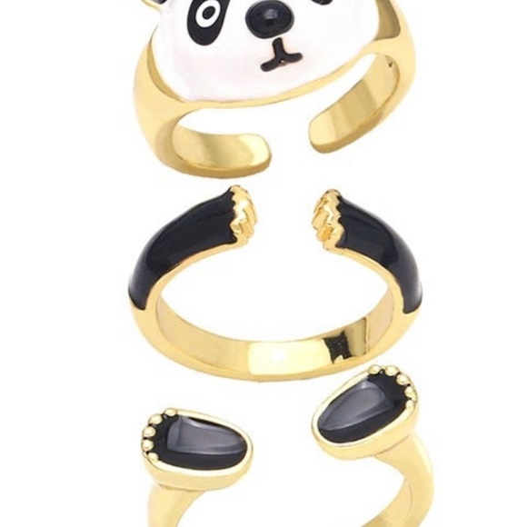 Panda 3pc Ring Set - Picture 2 of 2